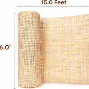 68886d4f71a60cd9f79dcf906259846e38c8c837817b4f3e75545.jpg 36" Width Square Rattan Cane Webbing Roll 15 Feet Fine Radio Net Mesh Pre Woven Open for Caning Projects Rattan Fabric Crafts Cane Weave Rattan Natural Material for Cabinet Chair Furniture (15 Feet)