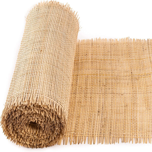 68886d561b767b7bdf56747b5beac32a6b53c3c73f2b9420a63ab.jpg 36" Width Square Rattan Cane Webbing Roll 15 Feet Fine Radio Net Mesh Pre Woven Open for Caning Projects Rattan Fabric Crafts Cane Weave Rattan Natural Material for Cabinet Chair Furniture (15 Feet)