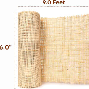 68886d5a15c3a0ff9627afeba2cb226805c39cd3bebc6b4db957c.jpg 36" Width Square Rattan Cane Webbing Roll 15 Feet Fine Radio Net Mesh Pre Woven Open for Caning Projects Rattan Fabric Crafts Cane Weave Rattan Natural Material for Cabinet Chair Furniture (15 Feet)
