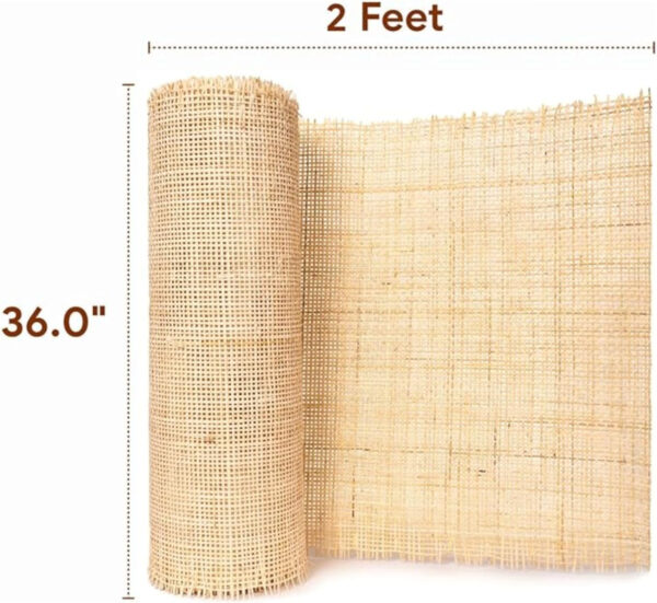 68886d600d99044d6e93d9a6ed3914f1686f1c97a681d55980df9.jpg 36" Width Square Rattan Cane Webbing Roll 15 Feet Fine Radio Net Mesh Pre Woven Open for Caning Projects Rattan Fabric Crafts Cane Weave Rattan Natural Material for Cabinet Chair Furniture (15 Feet)