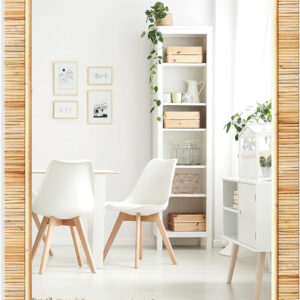 Barnyard Designs Rattan Bathroom Mirror – Rustic Farmhouse Style Handmade Wicker Rattan Frame - Boho Mirror for Nursery Wall Décor (20" x 30", Rectangular)