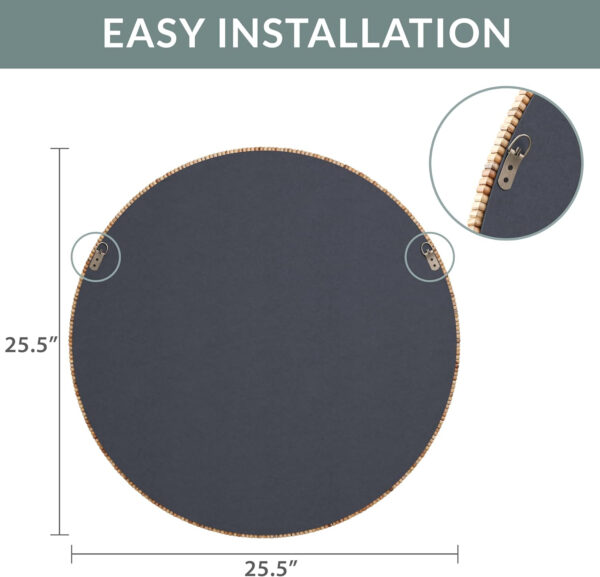 Barnyard Designs Rattan Bathroom Mirror – Rustic Farmhouse Style Handmade Wicker Rattan Frame - Boho Mirror for Nursery Wall Décor (20" x 30", Rectangular)