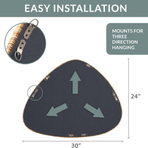 Barnyard Designs Rattan Bathroom Mirror – Rustic Farmhouse Style Handmade Wicker Rattan Frame - Boho Mirror for Nursery Wall Décor (20" x 30", Rectangular)