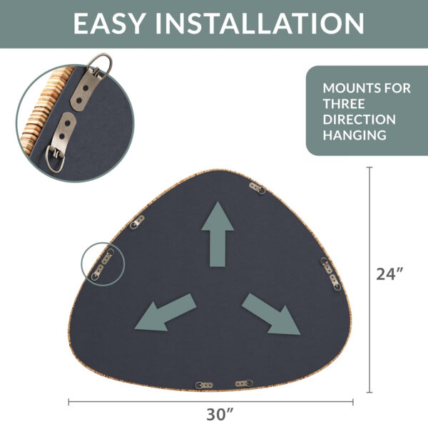 Barnyard Designs Rattan Bathroom Mirror – Rustic Farmhouse Style Handmade Wicker Rattan Frame - Boho Mirror for Nursery Wall Décor (20" x 30", Rectangular)