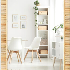 Barnyard Designs Rattan Bathroom Mirror – Rustic Farmhouse Style Handmade Wicker Rattan Frame - Boho Mirror for Nursery Wall Décor (20" x 30", Rectangular)