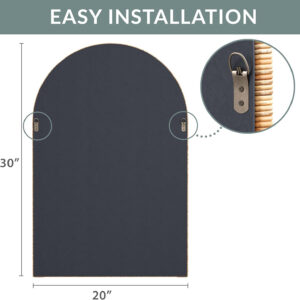 Barnyard Designs Rattan Bathroom Mirror – Rustic Farmhouse Style Handmade Wicker Rattan Frame - Boho Mirror for Nursery Wall Décor (20" x 30", Rectangular)
