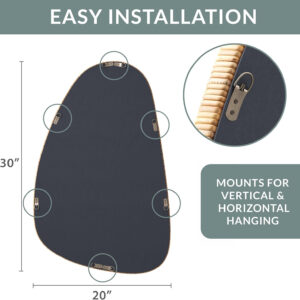 Barnyard Designs Rattan Bathroom Mirror – Rustic Farmhouse Style Handmade Wicker Rattan Frame - Boho Mirror for Nursery Wall Décor (20" x 30", Rectangular)