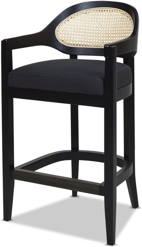Jennifer Taylor Home Americana 26'' Cane Back Counter-Height Bar Stool, Black