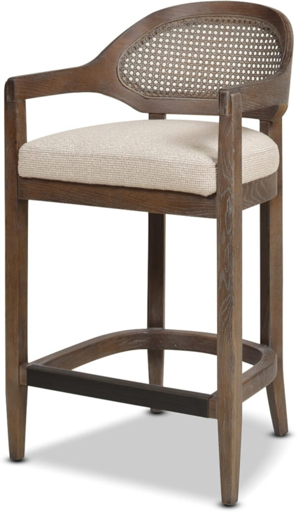 Jennifer Taylor Home Americana 26'' Cane Back Counter-Height Bar Stool, Black
