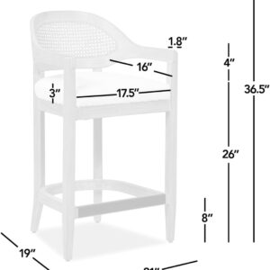 Jennifer Taylor Home Americana 26'' Cane Back Counter-Height Bar Stool, Black