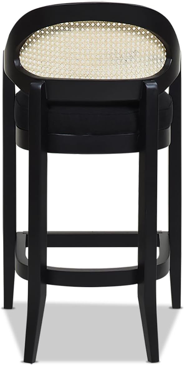 Jennifer Taylor Home Americana 26'' Cane Back Counter-Height Bar Stool, Black