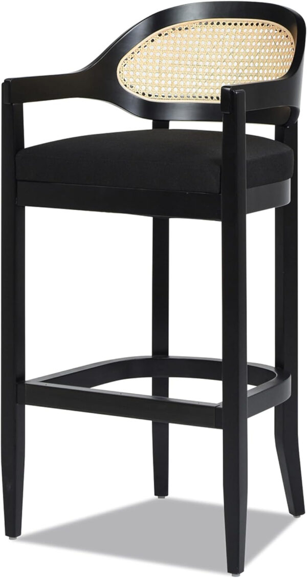 Jennifer Taylor Home Americana 26'' Cane Back Counter-Height Bar Stool, Black