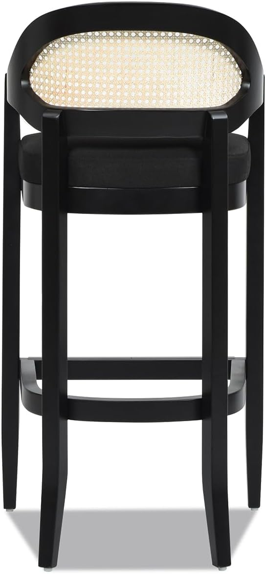 Jennifer Taylor Home Americana 26'' Cane Back Counter-Height Bar Stool, Black