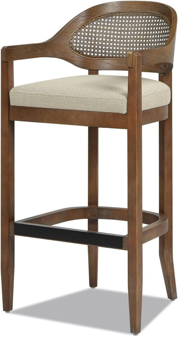 Jennifer Taylor Home Americana 26'' Cane Back Counter-Height Bar Stool, Black