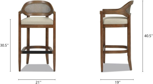 Jennifer Taylor Home Americana 26'' Cane Back Counter-Height Bar Stool, Black