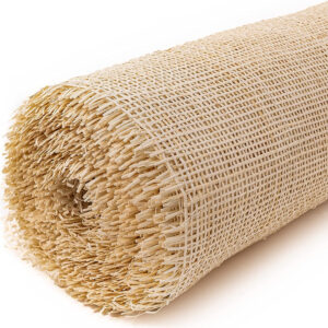 24" Width Square Rattan Cane Webbing Roll 12 Feet Fine Radio Net Mesh Pre Woven Open for Caning Projects Rattan Fabric Furniture Woven Rattan Sheet Crafts Chair Caning Supplies Wicker (12 Feet)