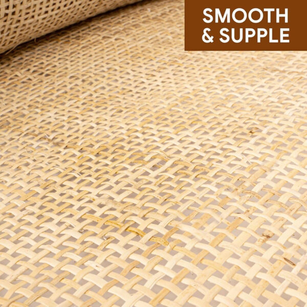 24" Width Square Rattan Cane Webbing Roll 12 Feet Fine Radio Net Mesh Pre Woven Open for Caning Projects Rattan Fabric Furniture Woven Rattan Sheet Crafts Chair Caning Supplies Wicker (12 Feet)