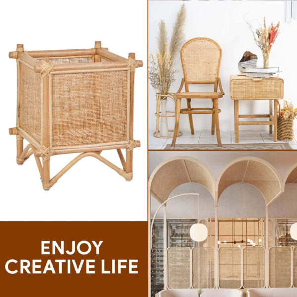 24" Width Square Rattan Cane Webbing Roll 12 Feet Fine Radio Net Mesh Pre Woven Open for Caning Projects Rattan Fabric Furniture Woven Rattan Sheet Crafts Chair Caning Supplies Wicker (12 Feet)