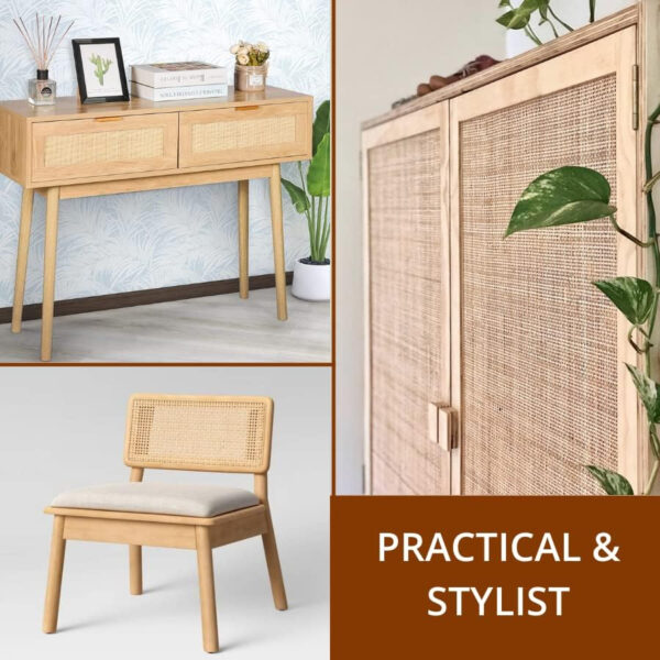 24" Width Square Rattan Cane Webbing Roll 12 Feet Fine Radio Net Mesh Pre Woven Open for Caning Projects Rattan Fabric Furniture Woven Rattan Sheet Crafts Chair Caning Supplies Wicker (12 Feet)