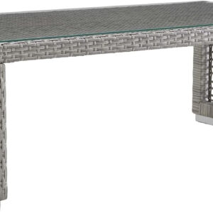 Modway Aura Outdoor Patio Wicker Rattan, Side Table, Gray