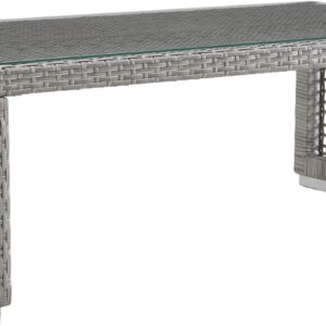 Modway Aura Outdoor Patio Wicker Rattan, Side Table, Gray