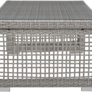 Modway Aura Outdoor Patio Wicker Rattan, Side Table, Gray