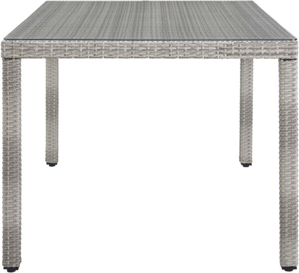 Modway Aura Outdoor Patio Wicker Rattan, Side Table, Gray
