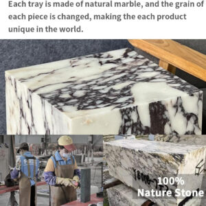 Luxury Marble Side Table,Square End Table for Modern Sofa and Bed, Living Room, Sofa, Bedroom（Arabescato）