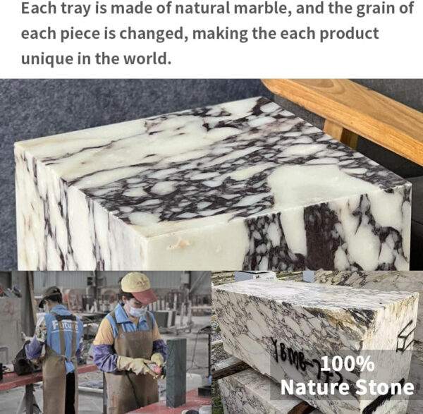 Luxury Marble Side Table,Square End Table for Modern Sofa and Bed, Living Room, Sofa, Bedroom（Arabescato）