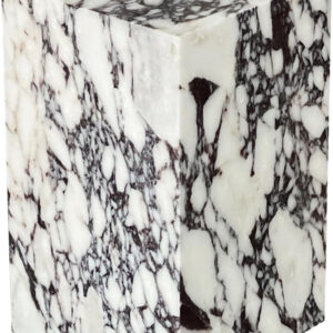 Luxury Marble Side Table,Square End Table for Modern Sofa and Bed, Living Room, Sofa, Bedroom（Arabescato）