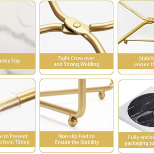 6888719527110bc8ac81d926920621a12621077fa2ad4d8f48135.jpg Real Marble Metal Round 15 in Side End Table with Pure Marble Top Modern Lightweiht Bedside Small Coffee Table Plant Stand for Living Room Bedroom Small Space
