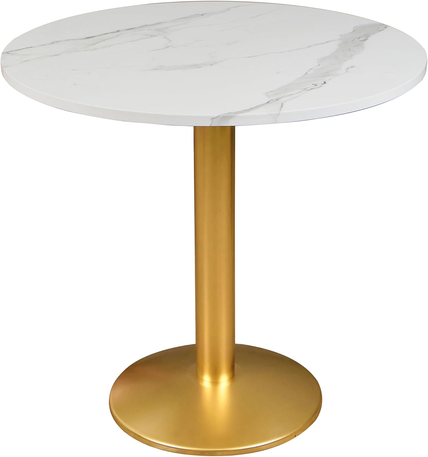 Round Modern Dinning Table 30 inches Bistro Tulip Table with Faux Marble top,Easy Assemble,Sturdy Metal Frame Diameter 30in*H28.54in