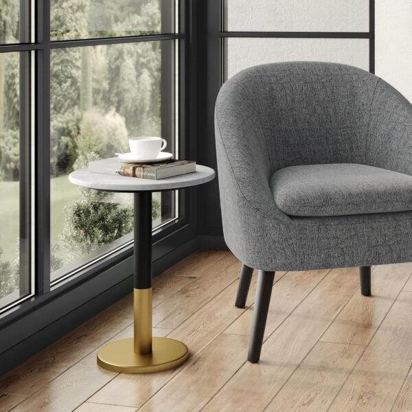 688871f1c1db93ba988abb893362b32f7902cbbb45ceeb2ba4d5a.jpg SIMPLIHOME Evans 16-inch Wide End Table in White Genuine Marble and Black/Gold Iron, Modern Round Accent Table for Living Room, Bedroom, or Entryway