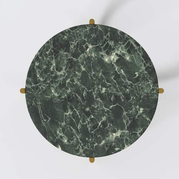 Ma'gro Drink Table – Solid Mango Wood Fluted Base with Real White Marble Top | Farmhouse Accent Side Table for Boho Decor, Bedside, Entryway, Plant Stand, Night Stand & Small Living Spaces