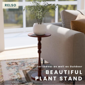 Ma'gro Drink Table – Solid Mango Wood Fluted Base with Real White Marble Top | Farmhouse Accent Side Table for Boho Decor, Bedside, Entryway, Plant Stand, Night Stand & Small Living Spaces