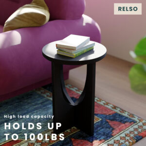 Ma'gro Drink Table – Solid Mango Wood Fluted Base with Real White Marble Top | Farmhouse Accent Side Table for Boho Decor, Bedside, Entryway, Plant Stand, Night Stand & Small Living Spaces