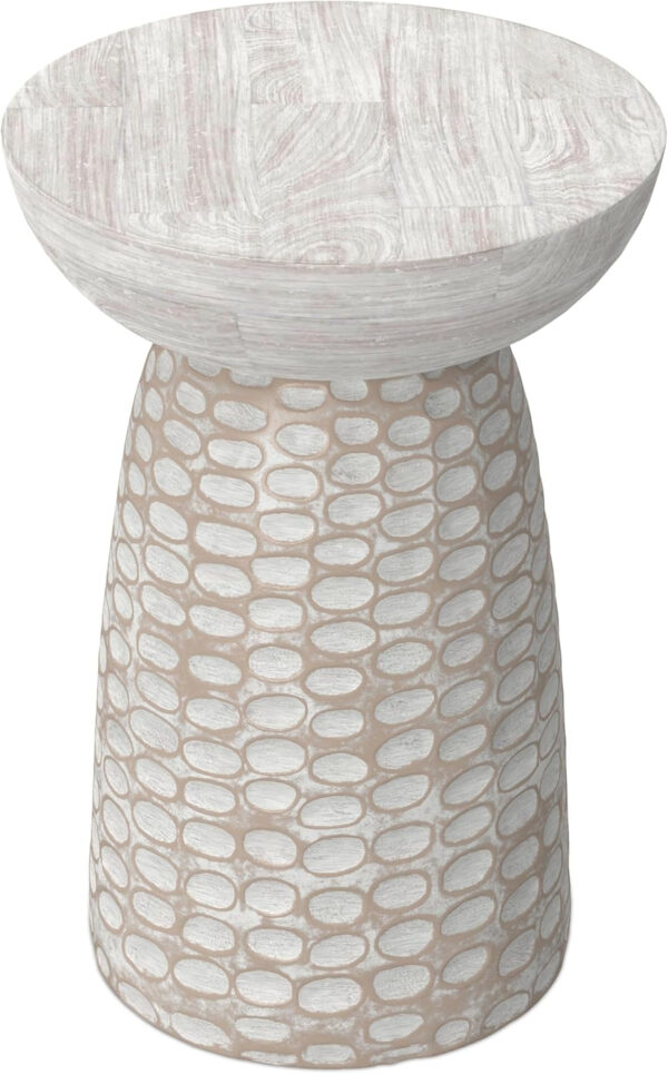 SIMPLIHOME Boyd 13-inch Wide Solid Mango End Table in White Wash, Contemporary-Style Accent Table for Living Room, Bedroom, or Family Room, Assembled