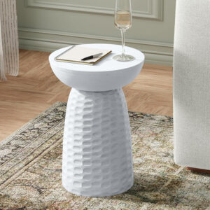 SIMPLIHOME Boyd 13-inch Wide Solid Mango End Table in White Wash, Contemporary-Style Accent Table for Living Room, Bedroom, or Family Room, Assembled
