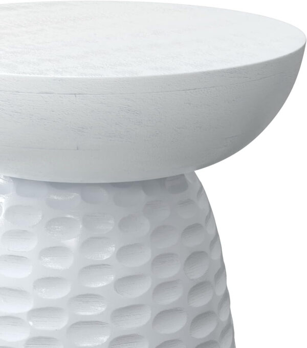 SIMPLIHOME Boyd 13-inch Wide Solid Mango End Table in White Wash, Contemporary-Style Accent Table for Living Room, Bedroom, or Family Room, Assembled