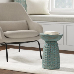 SIMPLIHOME Boyd 13-inch Wide Solid Mango End Table in White Wash, Contemporary-Style Accent Table for Living Room, Bedroom, or Family Room, Assembled