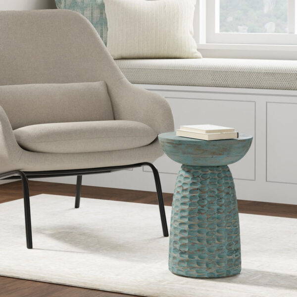 SIMPLIHOME Boyd 13-inch Wide Solid Mango End Table in White Wash, Contemporary-Style Accent Table for Living Room, Bedroom, or Family Room, Assembled