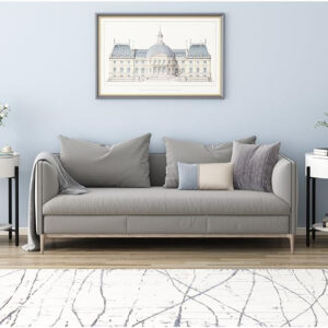 OIOG Modern End Table with Storage Drawer, Round 2-Tier Nightstand with Shelf, Gold Side Table with Metal Legs for Living Room, Bedroom, Office, Marbling Natural Stone/Gold