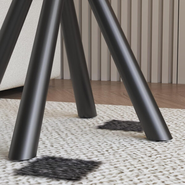 Round White Marble Side Table, Modern End Table with Sintered Stone Top and Black Metal Legs, Sofa Coffee Table for Living Room Apartment (20" x 20" x 22")