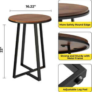 Round End Tables, Small Side Table White Marble Texture MDF Top,Metal Frame Gold Color, Tall End Table for Bed Room,Coffee Tea End Table for Living Room (White Marble+Gold)