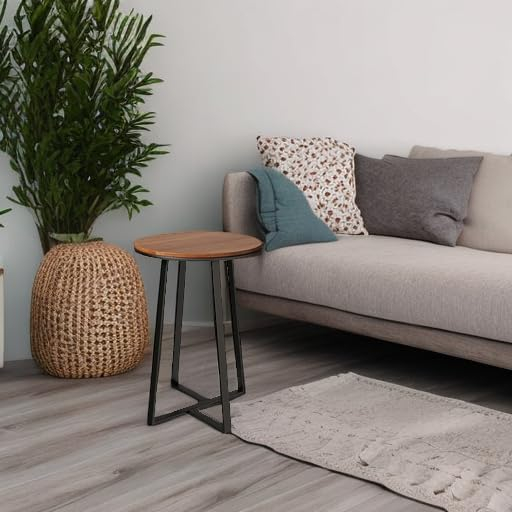 Round End Tables, Small Side Table White Marble Texture MDF Top,Metal Frame Gold Color, Tall End Table for Bed Room,Coffee Tea End Table for Living Room (White Marble+Gold)