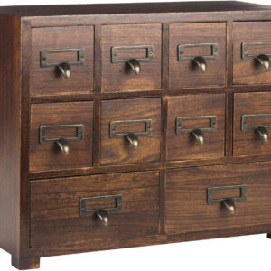 68887878b5d1def4318790bb05080a7230b0c4a3112f1617bd2ea.jpg Primo Supply Library Card Catalog Solid Wood Small Curio Cabinet l Retro Storage Organizer Apothecary Drawer Dresser l Thread Coin Trading Card Storage Shelf | Tall - Fully Assembled