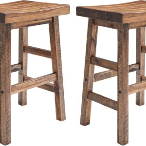 Alaterre Furniture Durango 20-Inch Tall Industrial Wood Dining Stool - Table or Extra Seat - Unique Rustic Industrial Style and Comfort - Farmhouse, Solid Wood Furniture