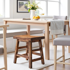 Alaterre Furniture Durango 20-Inch Tall Industrial Wood Dining Stool - Table or Extra Seat - Unique Rustic Industrial Style and Comfort - Farmhouse, Solid Wood Furniture