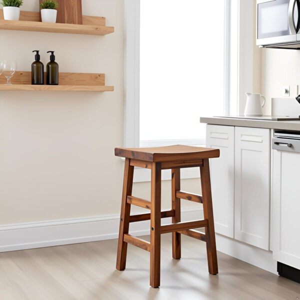 Alaterre Furniture Durango 20-Inch Tall Industrial Wood Dining Stool - Table or Extra Seat - Unique Rustic Industrial Style and Comfort - Farmhouse, Solid Wood Furniture