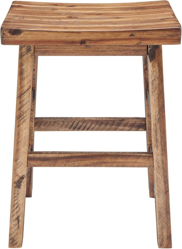 Alaterre Furniture Durango 20-Inch Tall Industrial Wood Dining Stool - Table or Extra Seat - Unique Rustic Industrial Style and Comfort - Farmhouse, Solid Wood Furniture